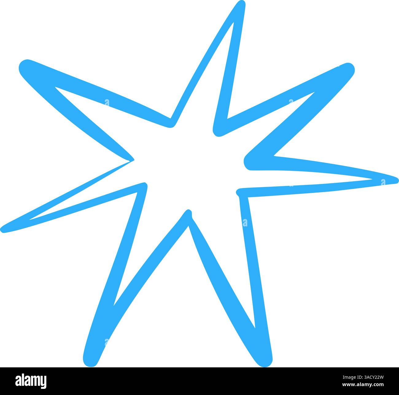 Hand-drawn star icons with crayon texture. Playful sketch elements, brush strokes and scribble patterns. Flat vector illustration isolated on white Stock Vector