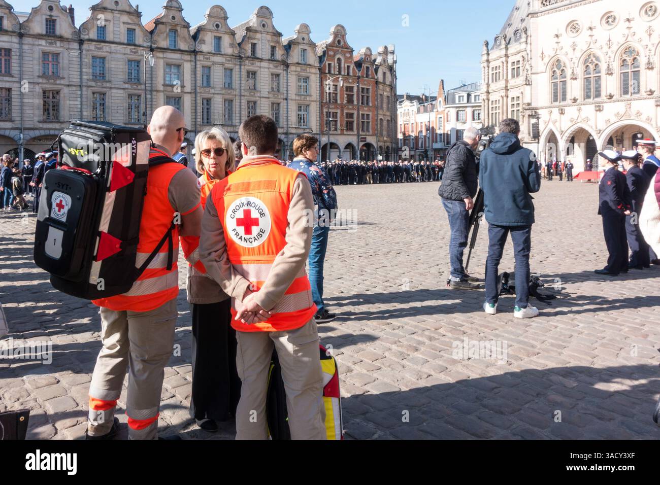 First aid responders at a navy event in France Stock Photo