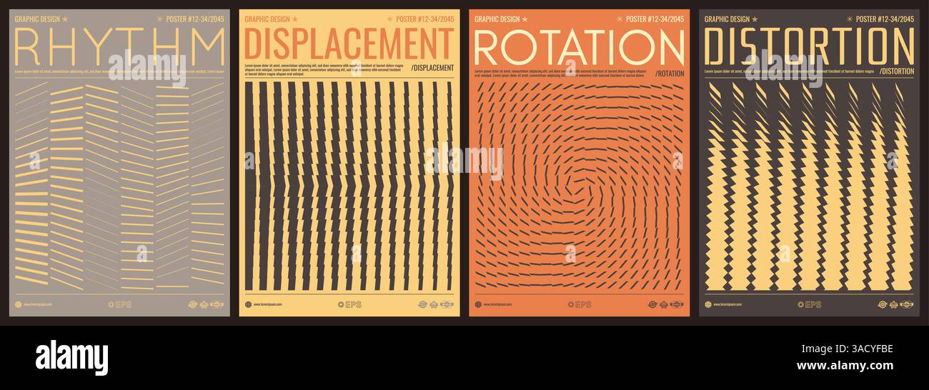 Image of many rectangular flat shapes with transition effect. Dynamic ...