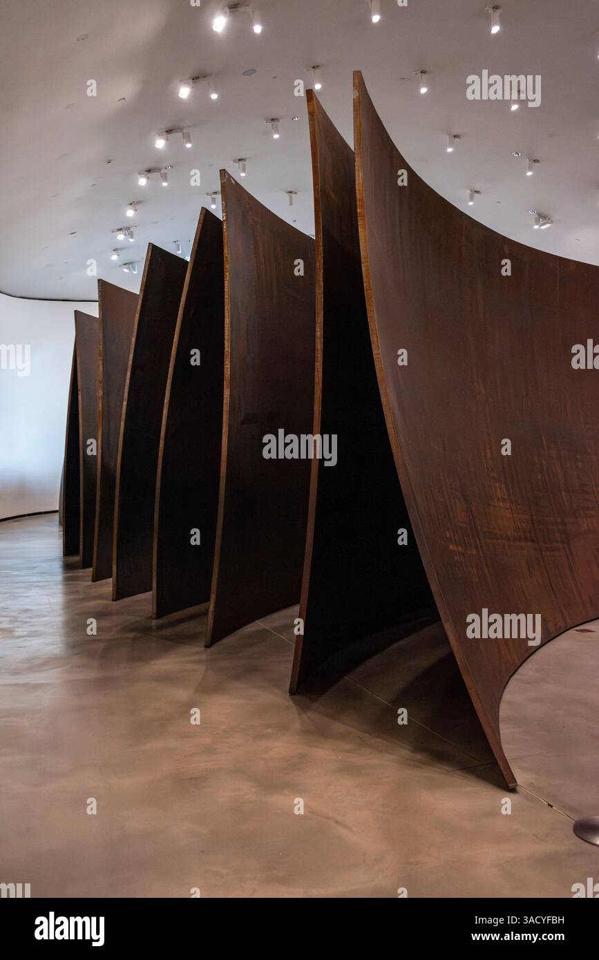 Bilbao, Spain, Giant steel sculpture The Matter Of Time, designed by ...
