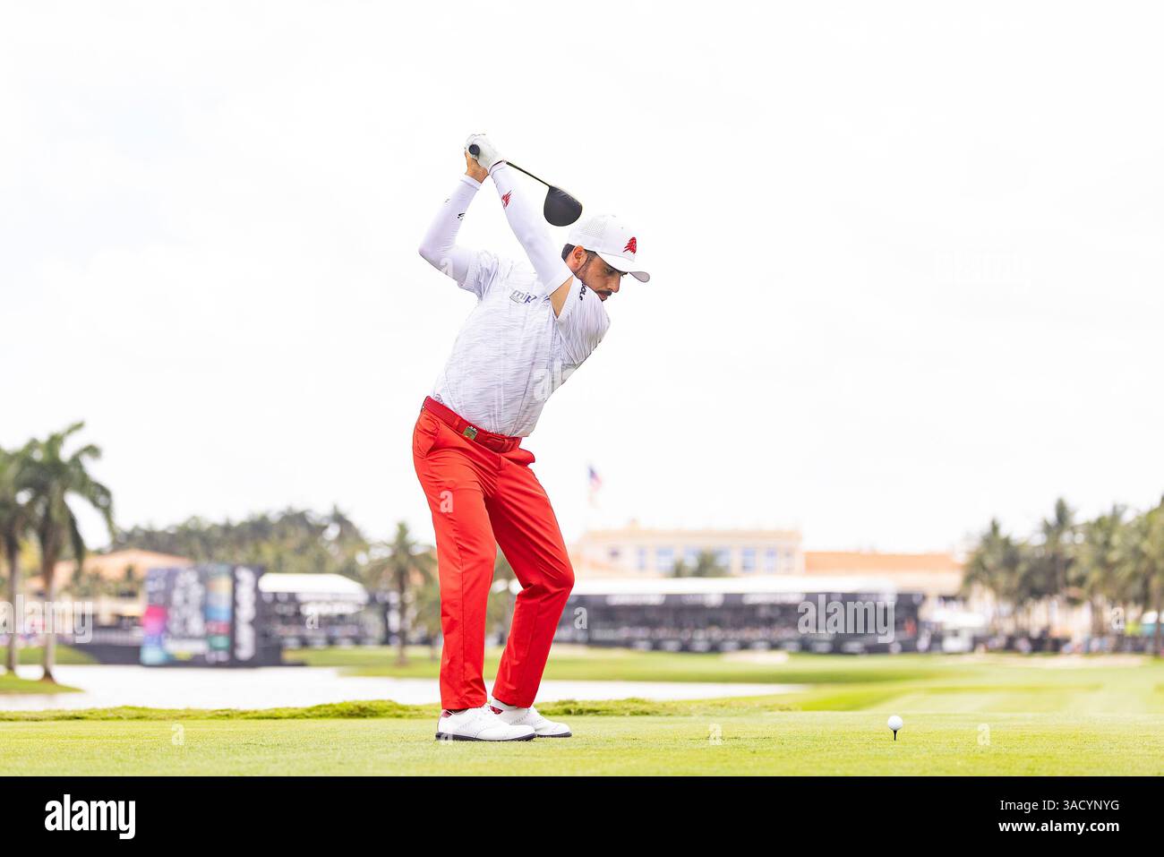 Abraham Ancer of Fireballs GC hits his shot from the 18th tee during ...