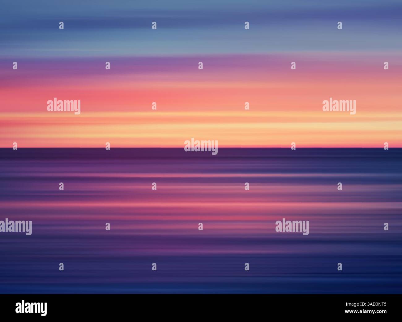 Vector Illustration of an Abstract Background Depicting a Peaceful Ocean Scene During Twilight Stock Vector