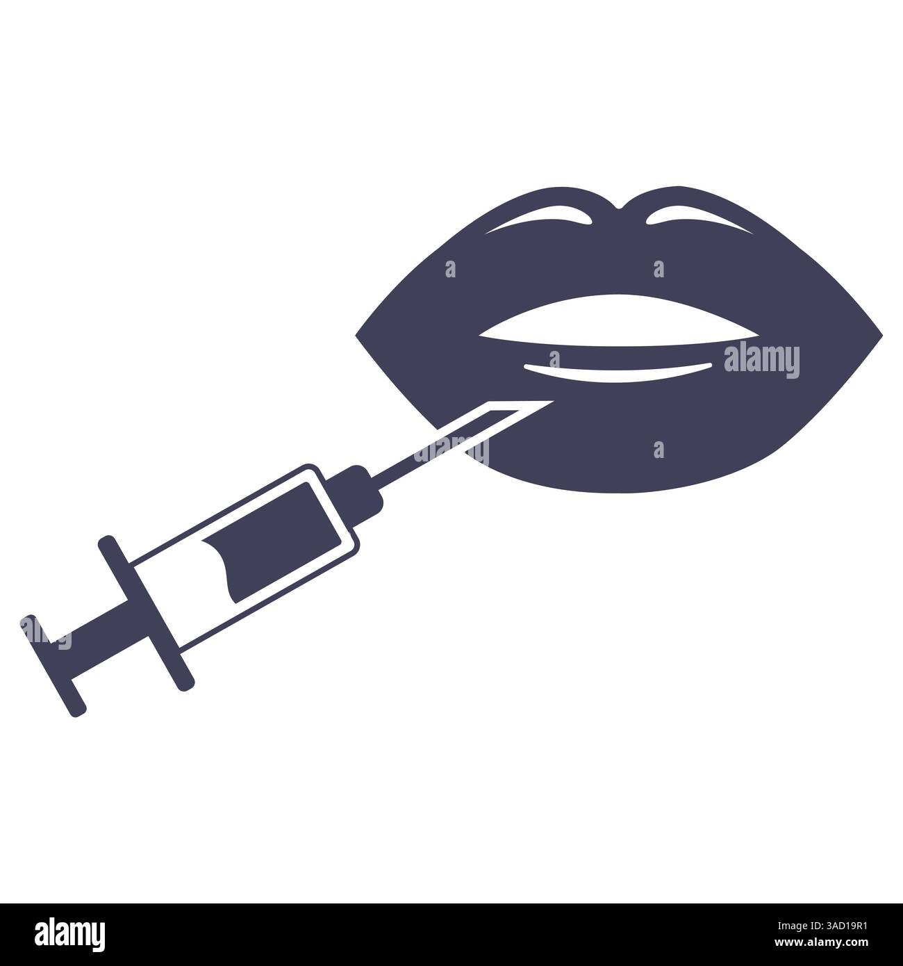 lip injection, increase, mouth lips, linear icon. Editable stroke. Vector illustration Stock Vector