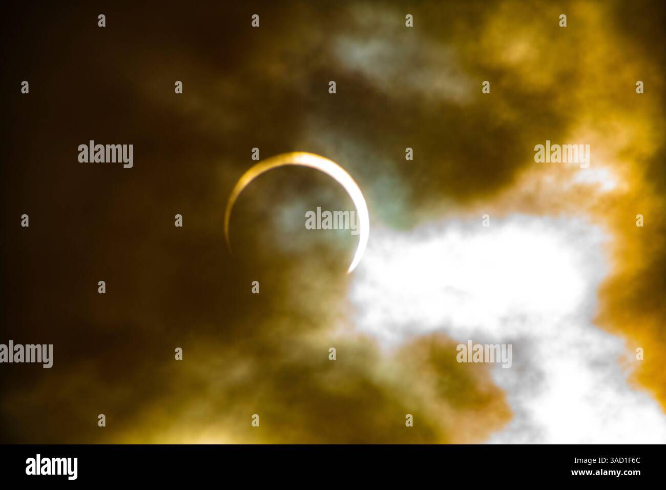 USA, Nevada, Winnemucca. Annular Solar Eclipse, Seven-eights Covered Stock Photo