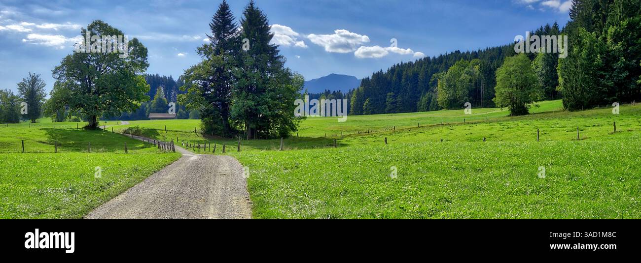 Germany, Bavaria, Tranquil landscape at Wackersberg Near Bad Toelz Stock Photo