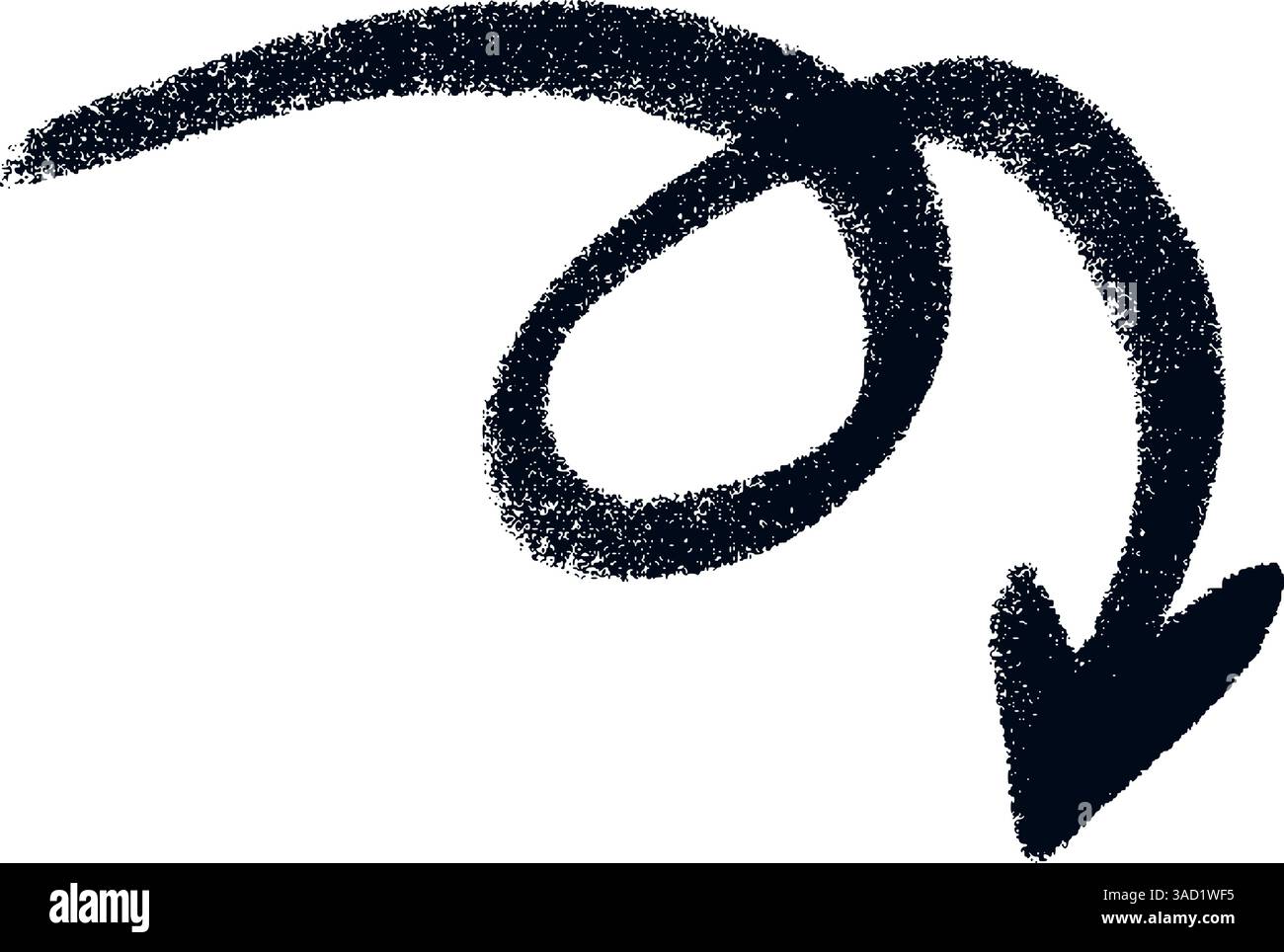Doodle emphasis arrow icon. Design quirky twist zigzag line, spring ...