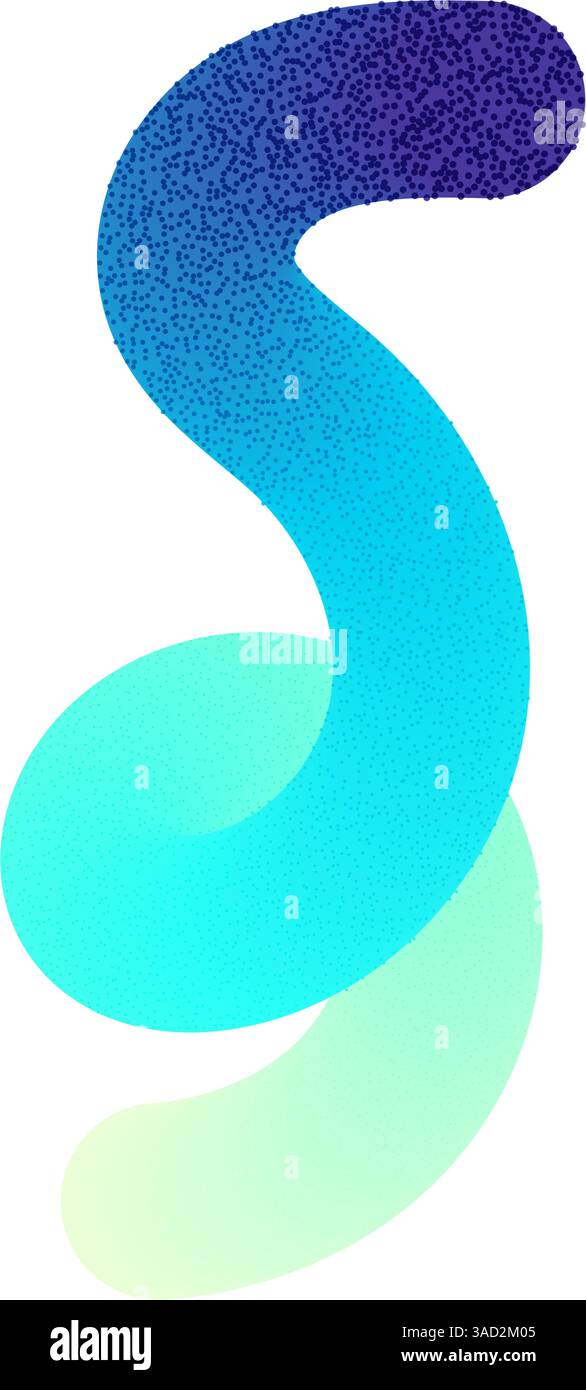 Abstract fluid gradient shape with 3D liquid brush strokes, blurred ...
