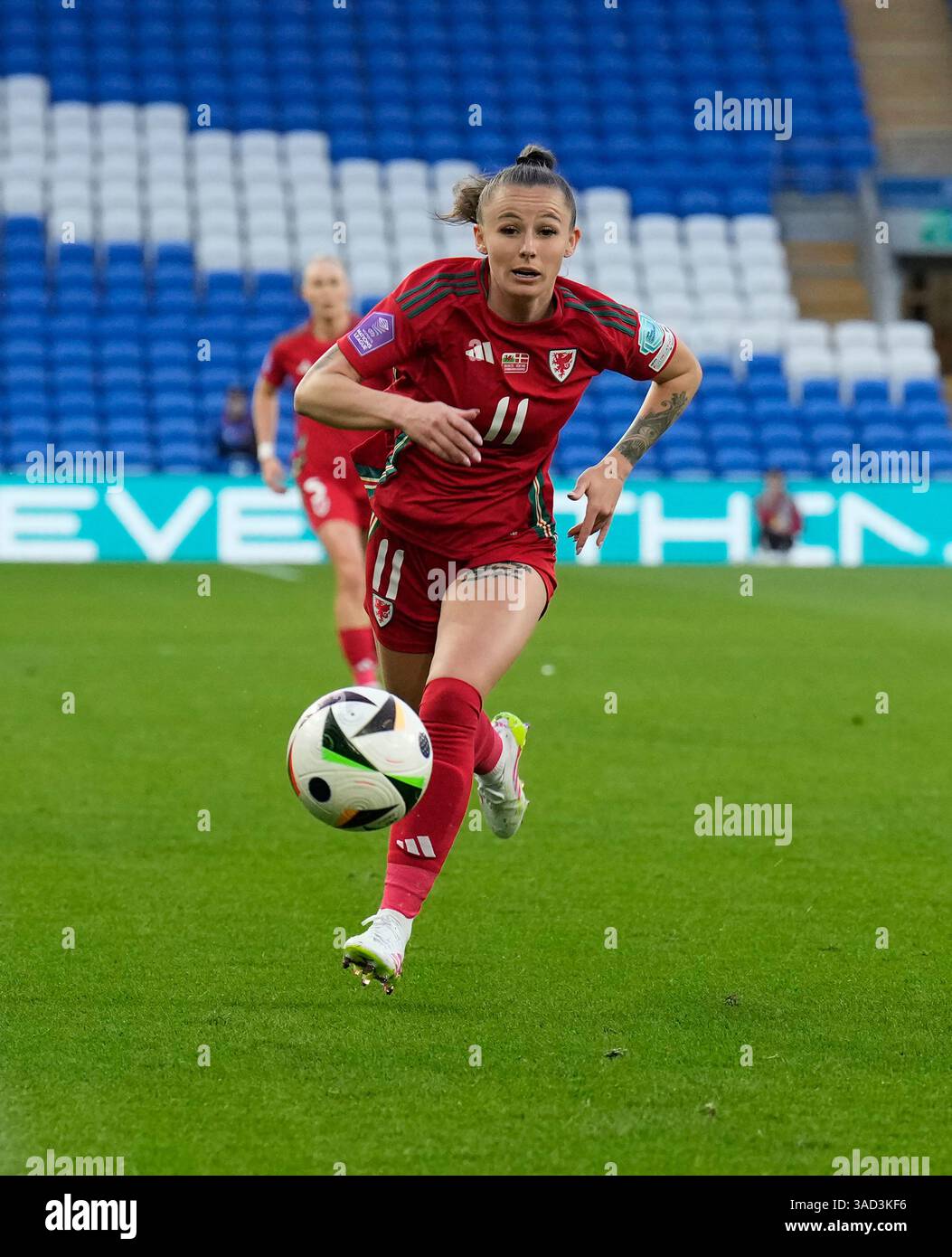 Cardiff,UK, 04 Apr 2025 Hannah Cain of Wales during the 2025 European ...