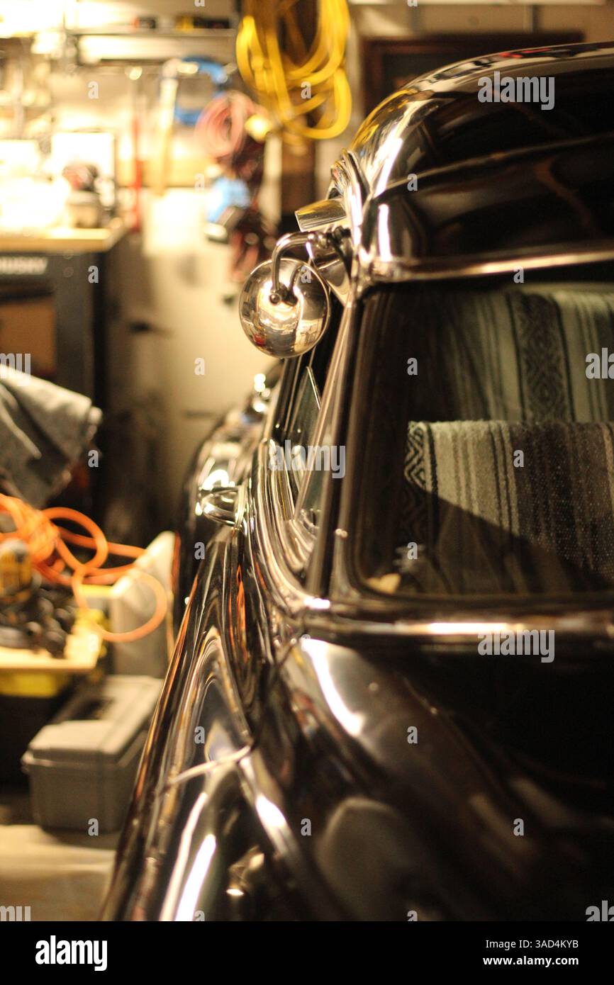 Black Classic Car Stock Photo