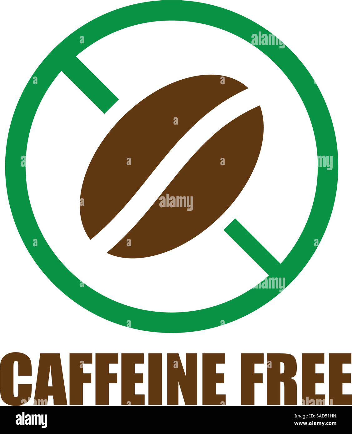 Caffeine free icon sign. Isolated coffee beans vector design. Stock Vector