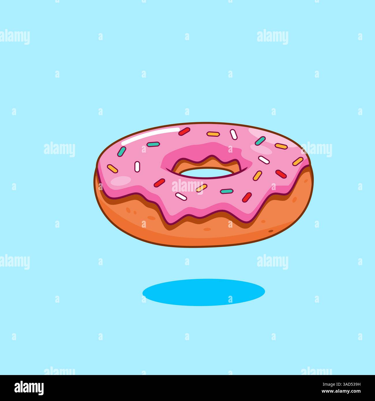 Pink Donut with Sprinkles , doughnut cartoon design vector illustration ...
