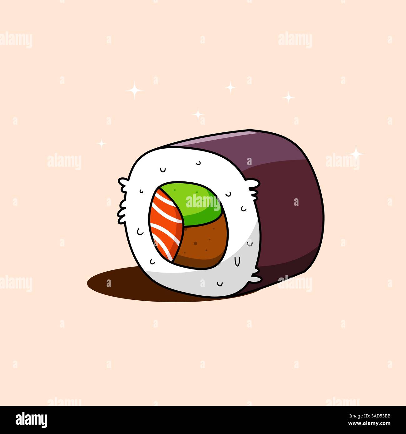 Sushi roll cartoon design vector illustration Stock Vector