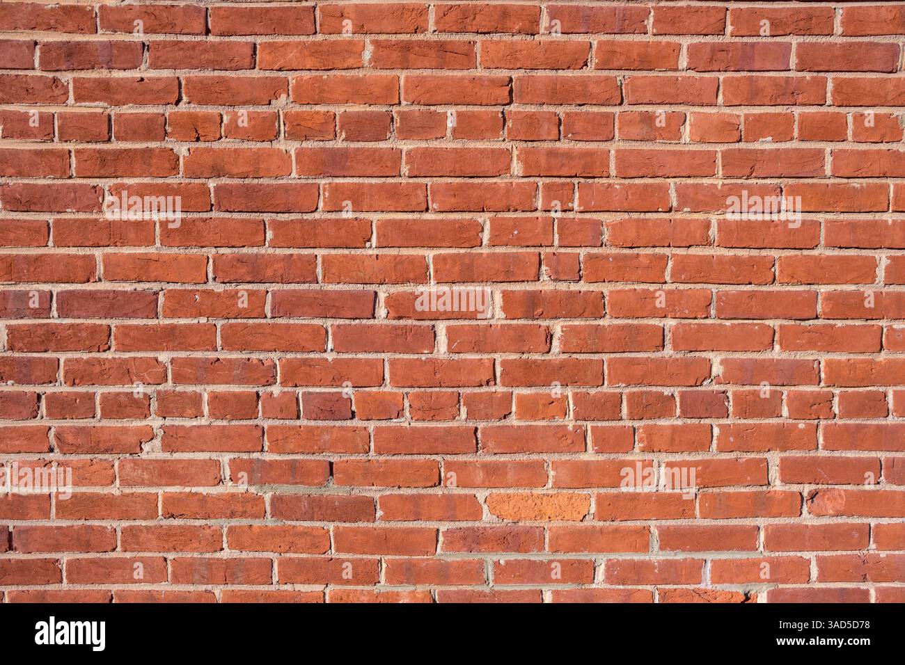 Background from a wall made of old red bricks Stock Photo