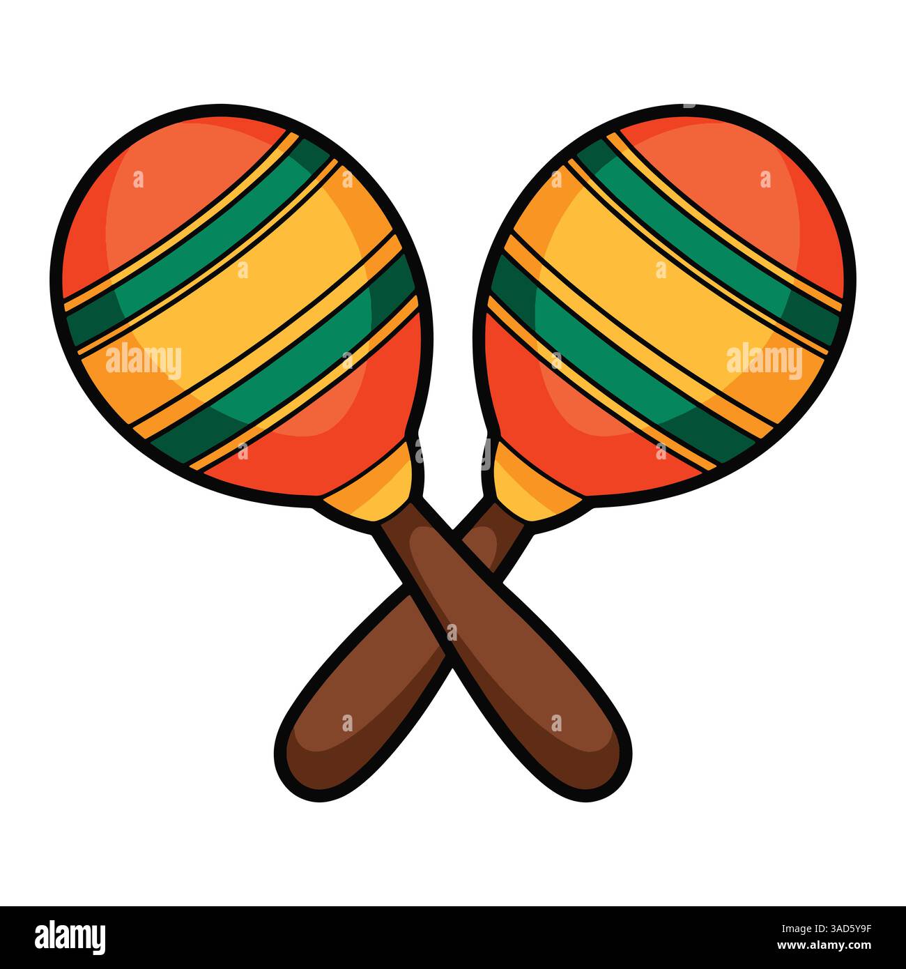 Mexican maraca icon. Traditional percussion instrument with vibrant ...