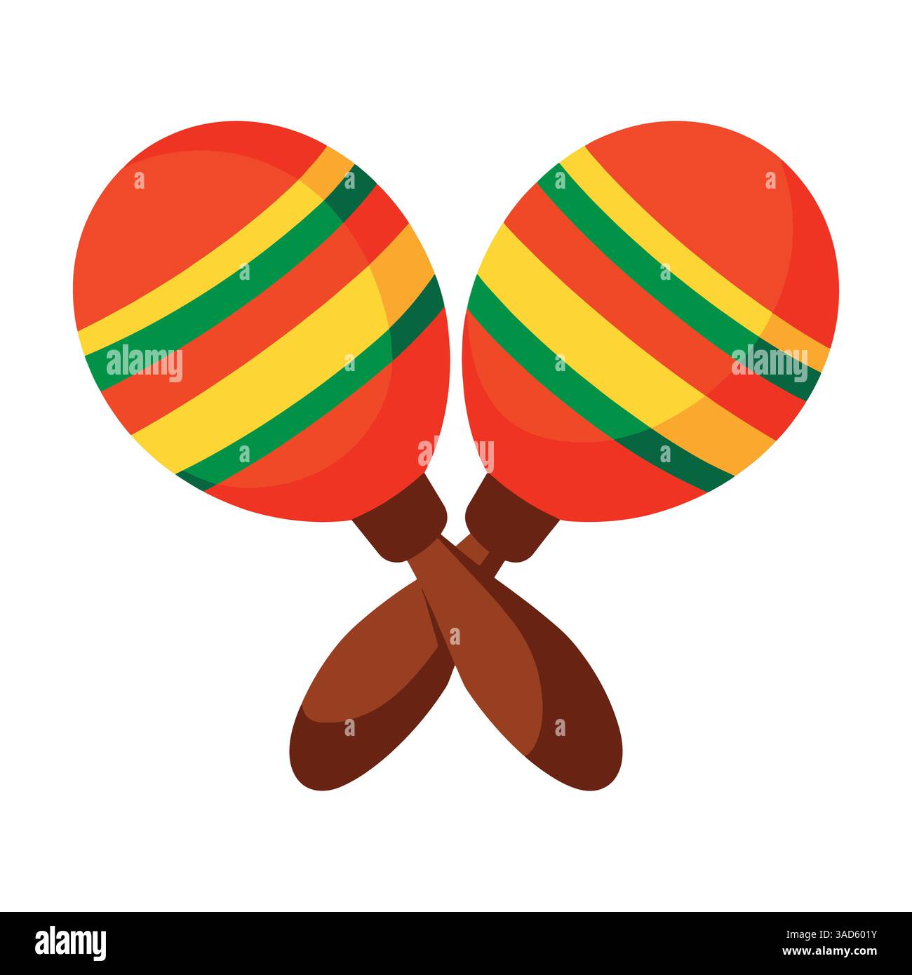 Mexican maraca icon. Traditional percussion instrument with vibrant ...