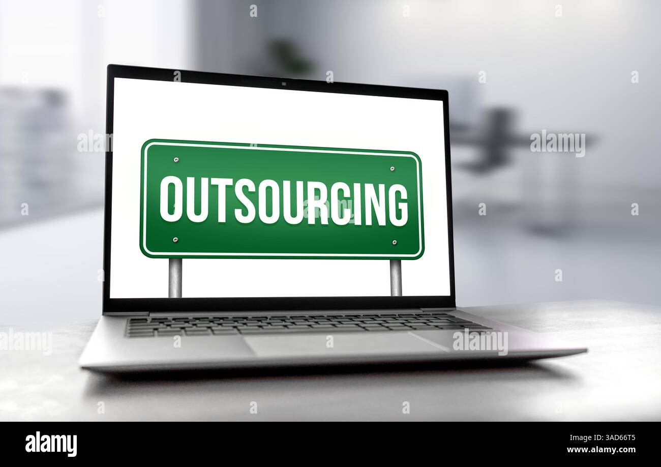 Outsourcing business services Stock Photo