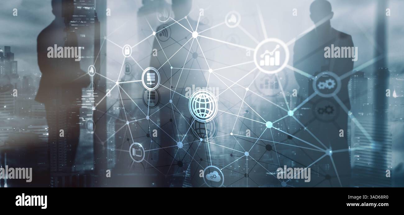 Global communication network concept. Digital transformation. Abstract ...