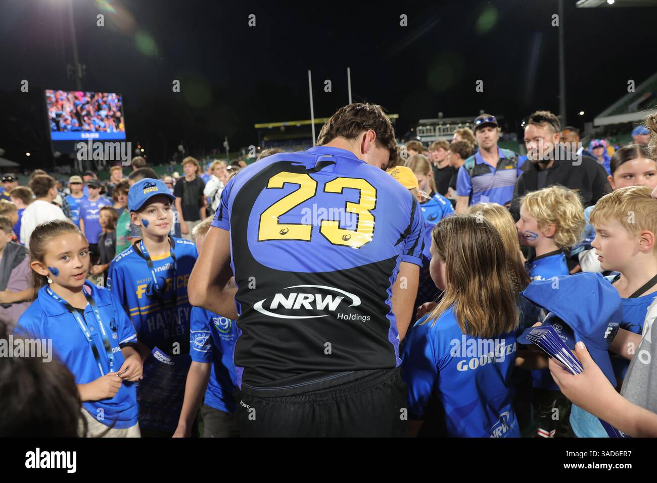 Poolman Rugby George Poolman of the Force greets fans after the Super Rugby Pacific ...
