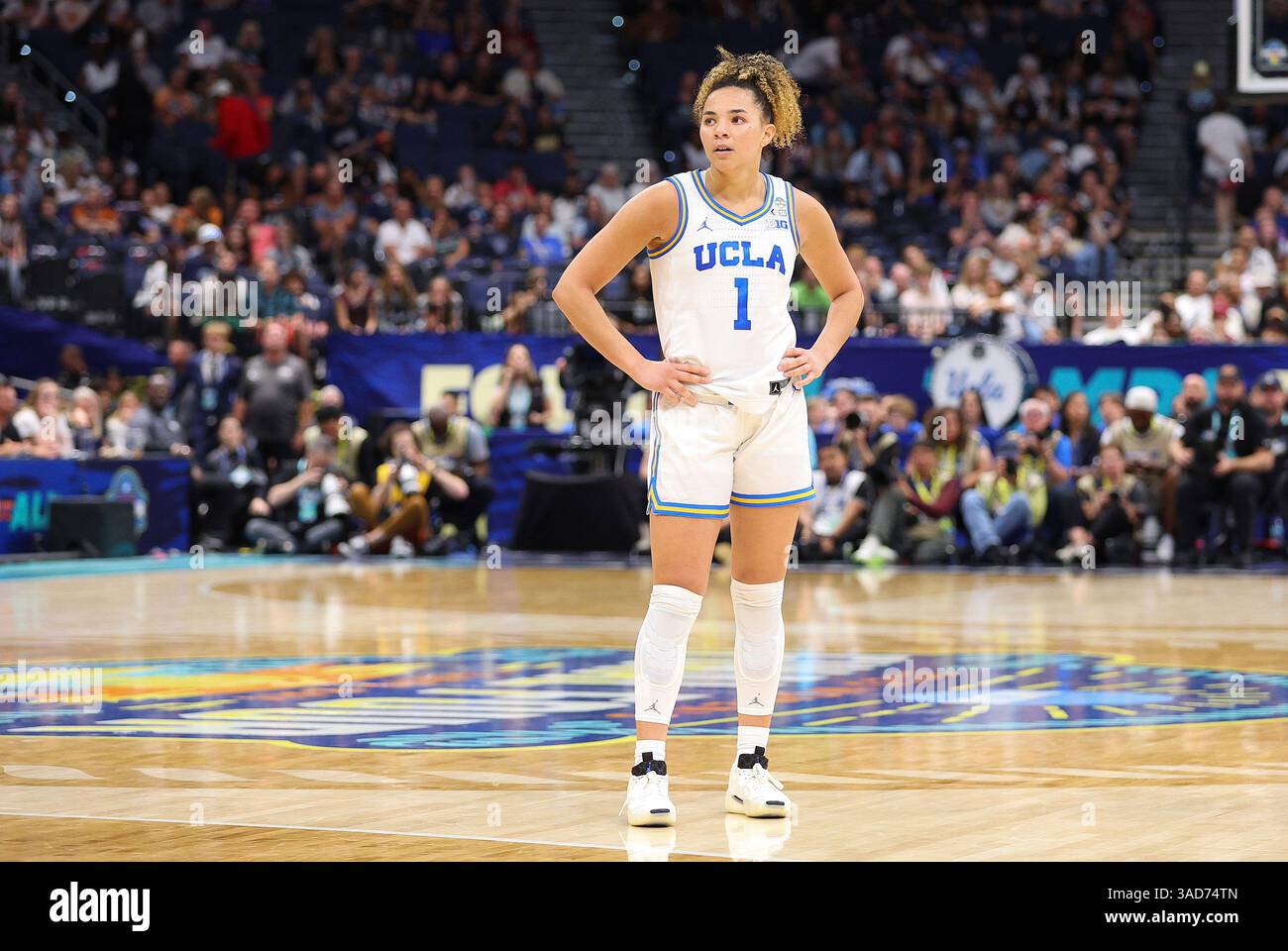 TAMPA, FL - APRIL 04: UCLA Bruins guard Kiki Rice (1) looks on during ...