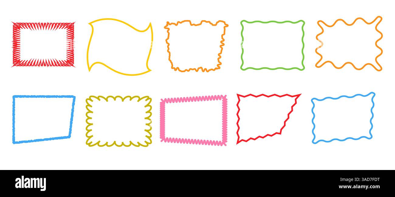 Set of line empty colored frames isolated Stock Vector Image & Art - Alamy