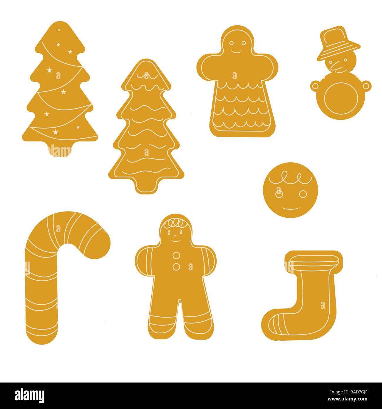 Christmas tree decorated gingerbread man Stock Vector Images - Alamy