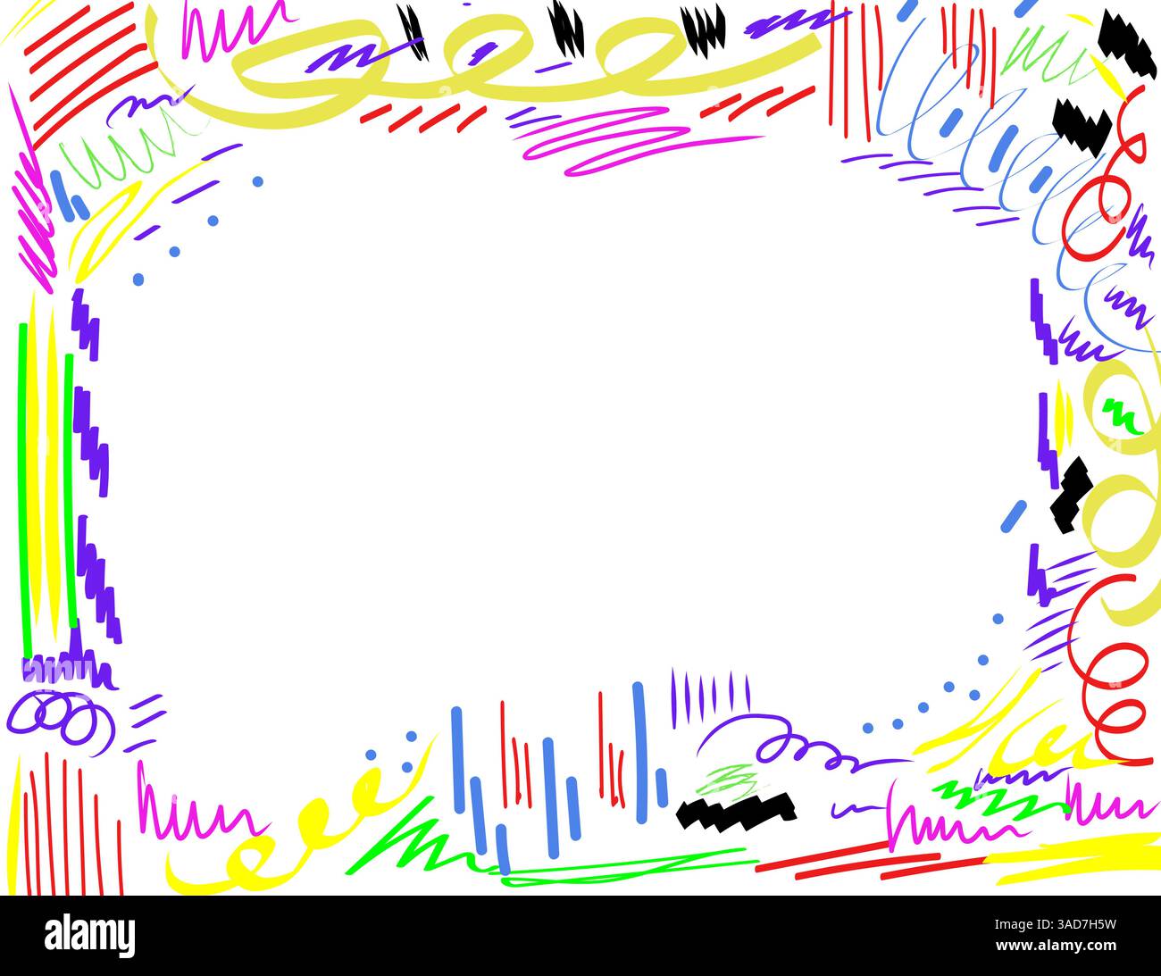 Scribble background, childich and fun backround with bright colors. Stock Vector