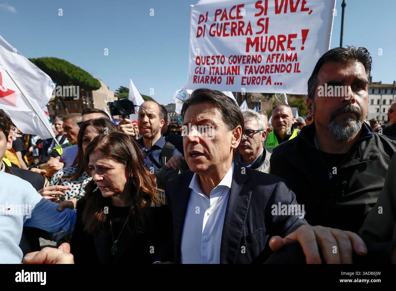 Roma Italia 05th Apr 2025 Manifestazione Contro Il Riarmo Europeo E 
