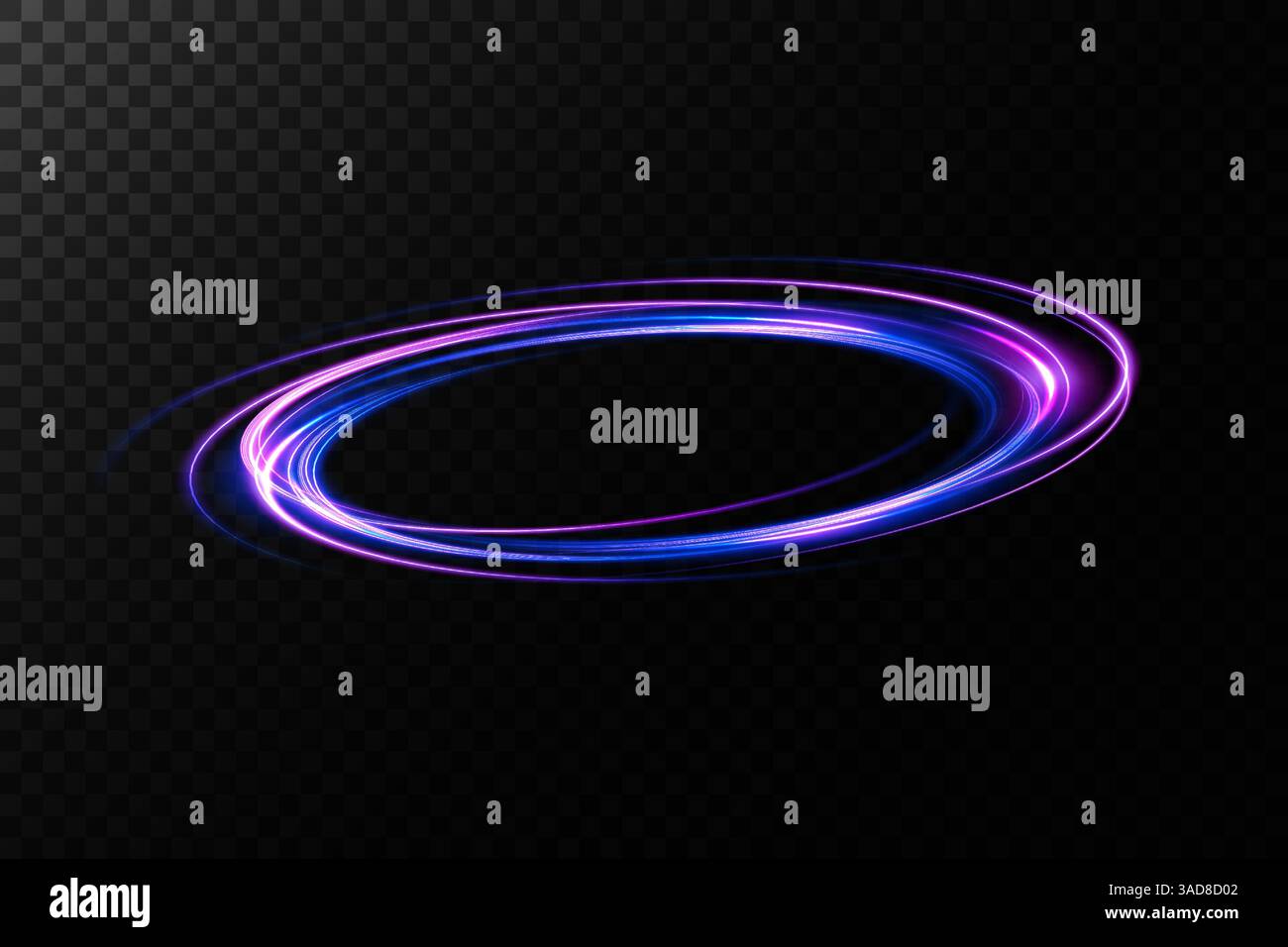 A mesmerizing display of purple and blue light swirls on a dark ...