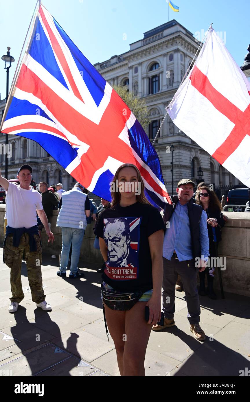 LONDON, ENGLAND: 5th April 2025: UKIP organized a rally in London to ...