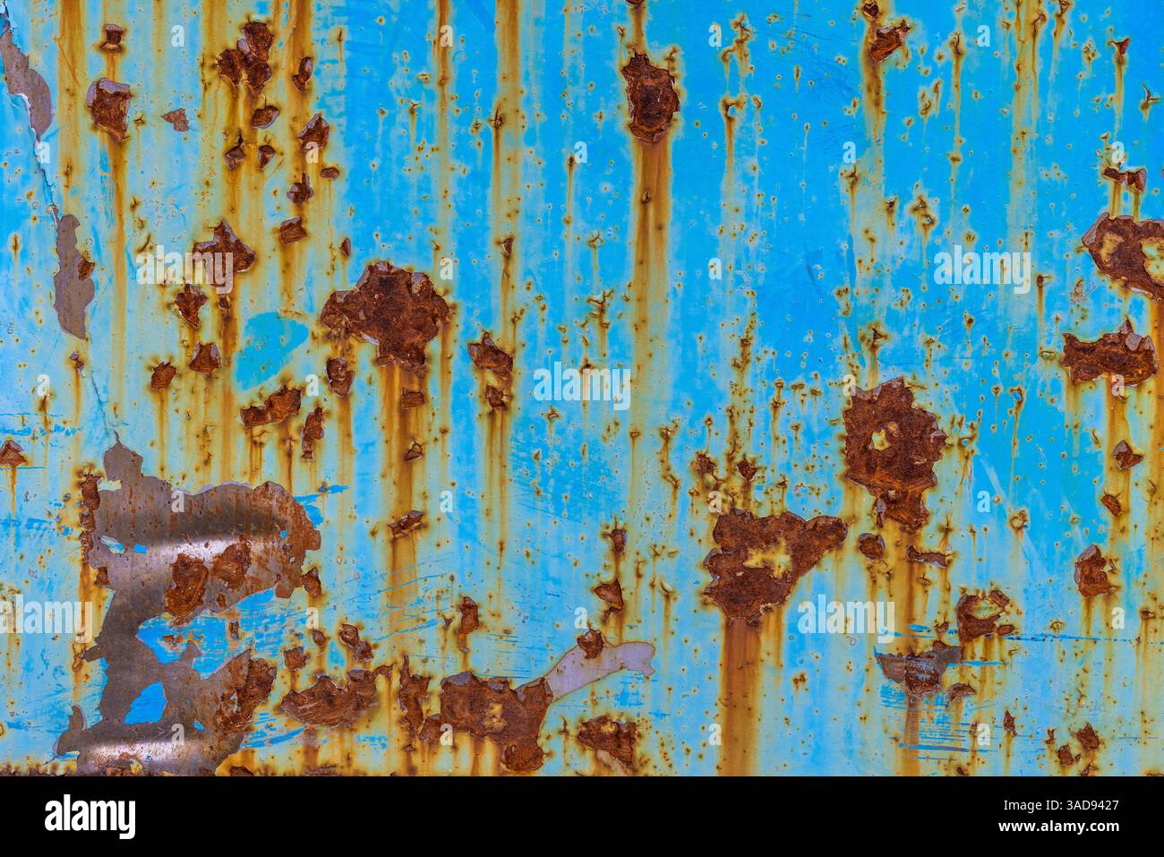 Rusty Blue Metal Surface Texture Stock Photo
