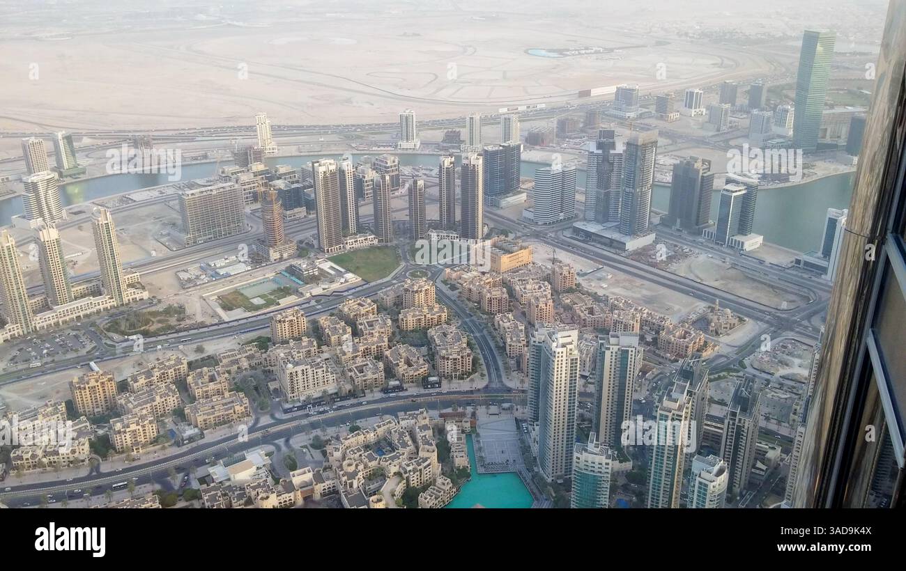 Aerial view of a modern cityscape featuring high-rise buildings ...