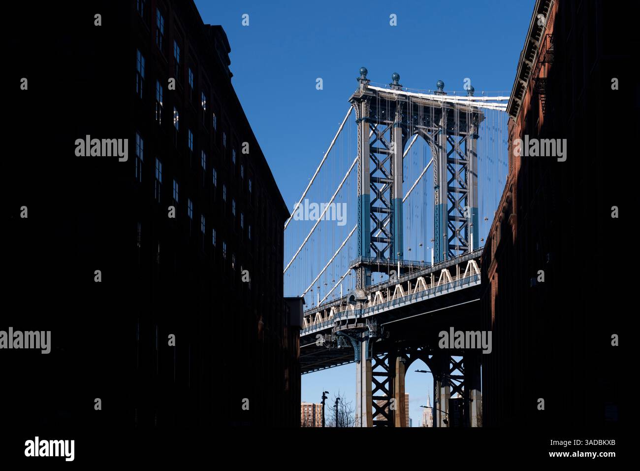 Dumbo Manhattan Bridge View, Dumbo, New York City, USA Stock Photo