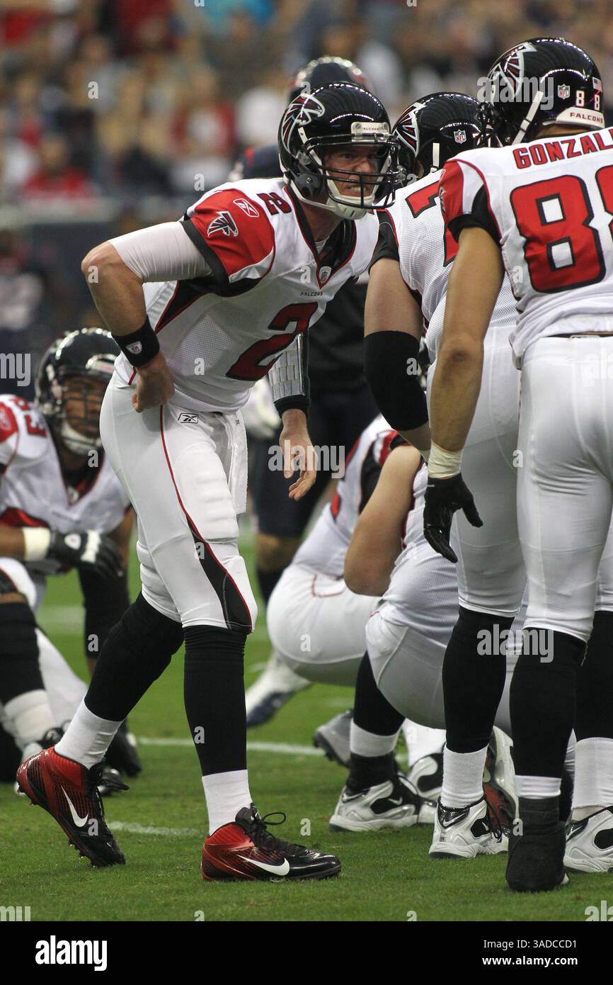 Dec. 4, 2011 - Houston, Texas, U.S - Atlanta Falcons quarterback Matt Ryan(2) tries to overcome the loudness of the crowd. Houston Texans beat the Atlanta Falcons 17-10 at Reliant Stadium in Houston Texas. (Credit Image: © Luis Leyva/Southcreek/ZUMAPRESS.com) Stock Photo