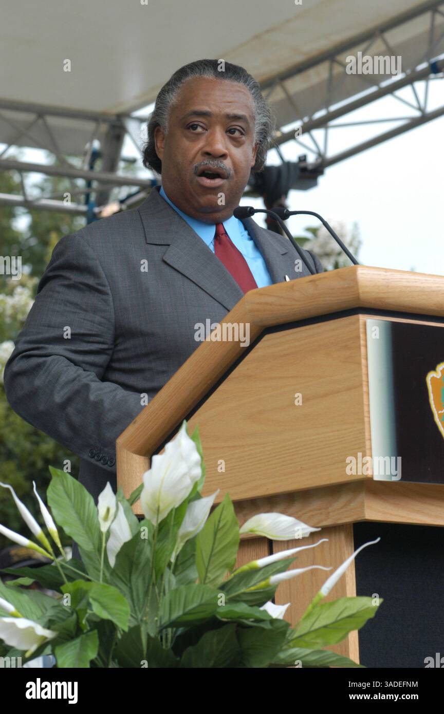 The Rev. AL SHARPTON speaks in Atlanta to commemorate the Martin Luther ...