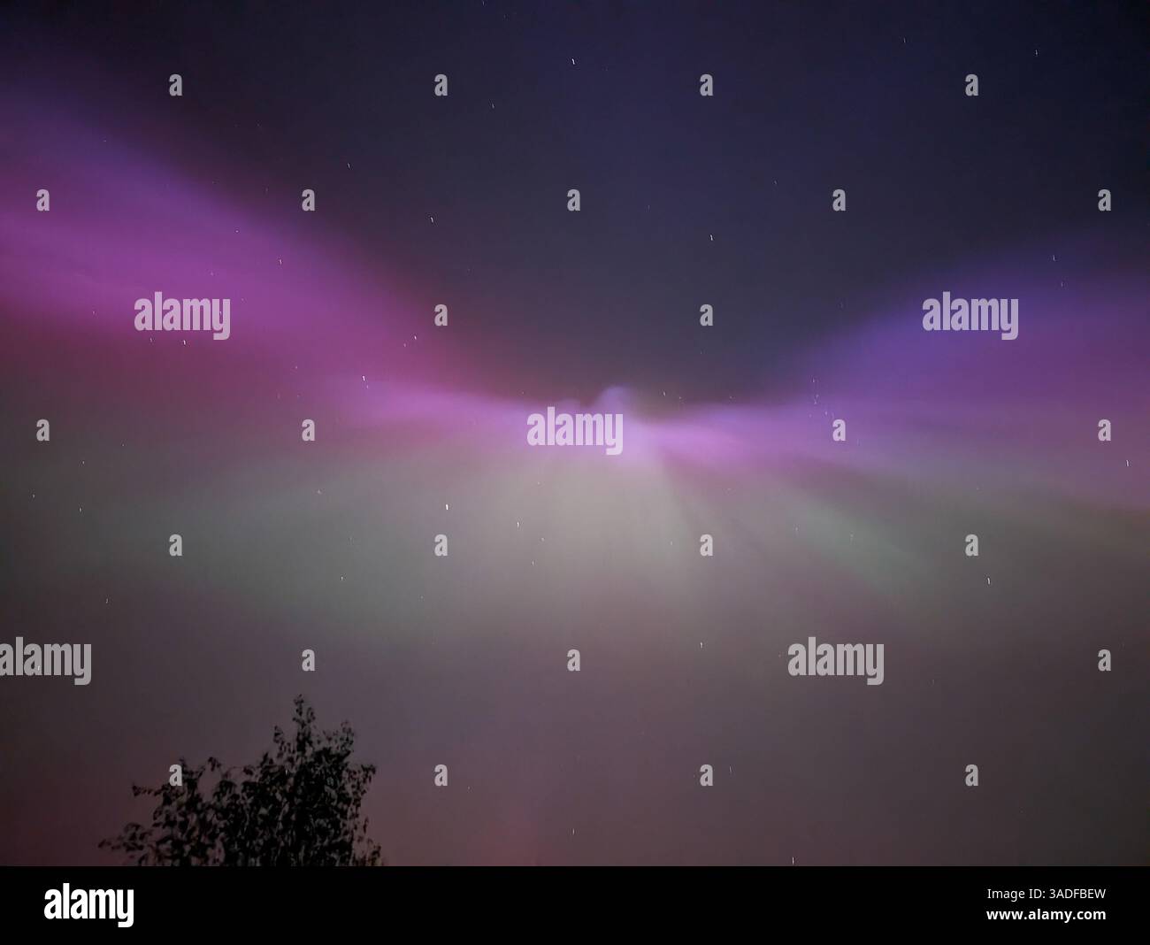 Aurora borealis in Ireland - Smartphone Captured Stock Image