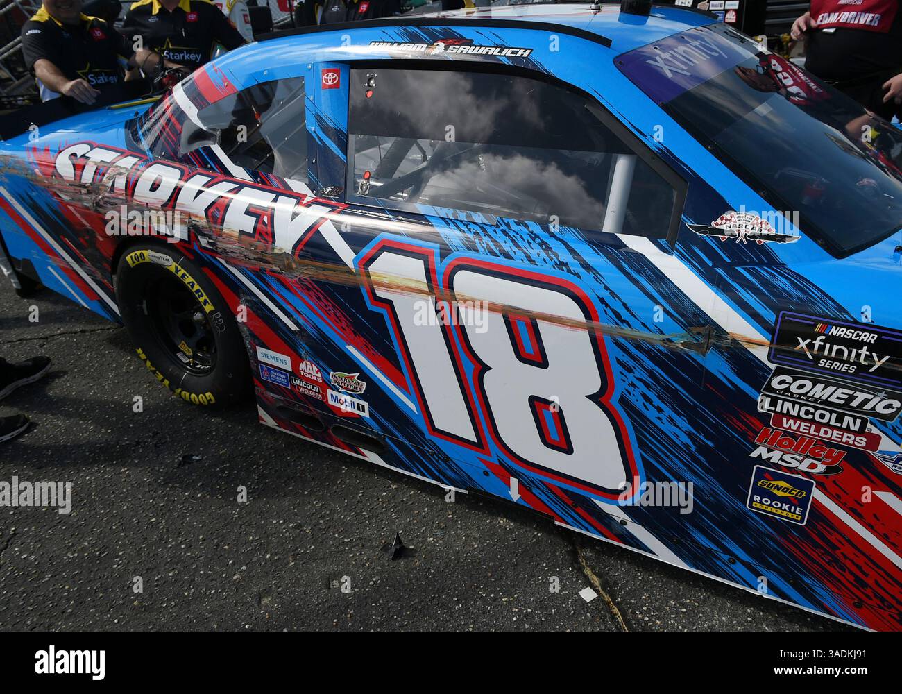 DARLINGTON, SC - APRIL 05: The car of William Sawalich (#18 Joe Gibbs ...