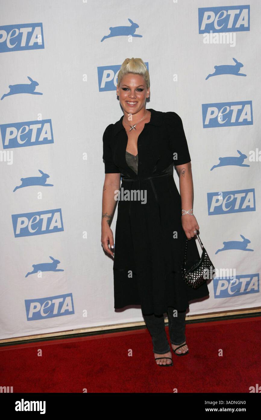 Sep 10, 2005; Hollywood, CA, USA; Singer PINK at the PETA's 25th ...