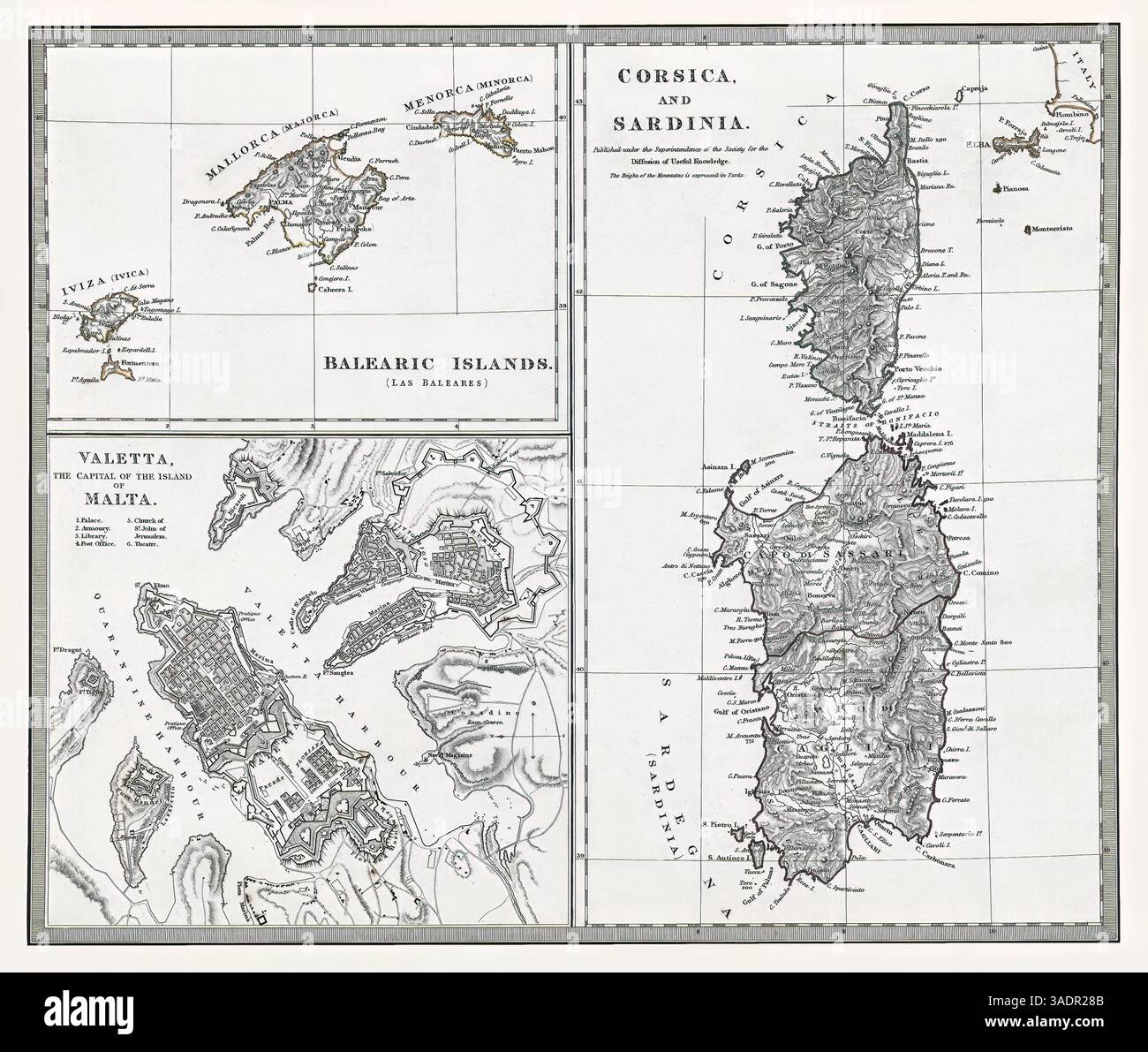 Mediterranean Islands Map 1844: This is an enhanced, restored ...