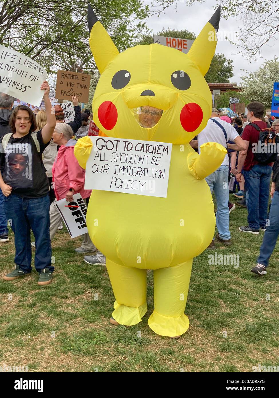 Hand Off Protest, Washington DC, April 5, 2025 Stock Photo