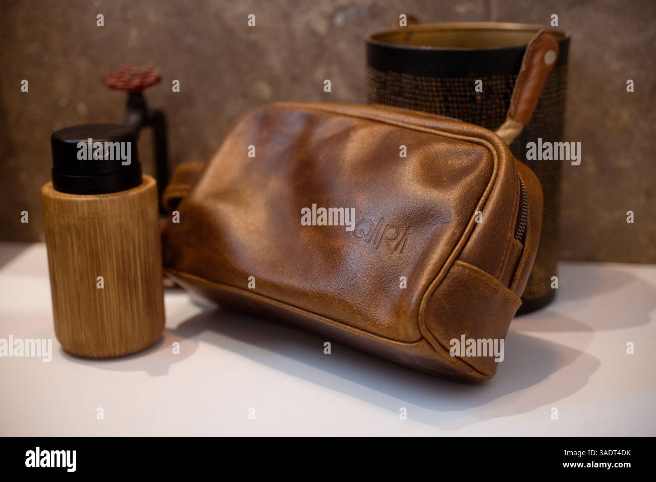 Real leather, products handmade by Ecuadorian artisans Stock Photo