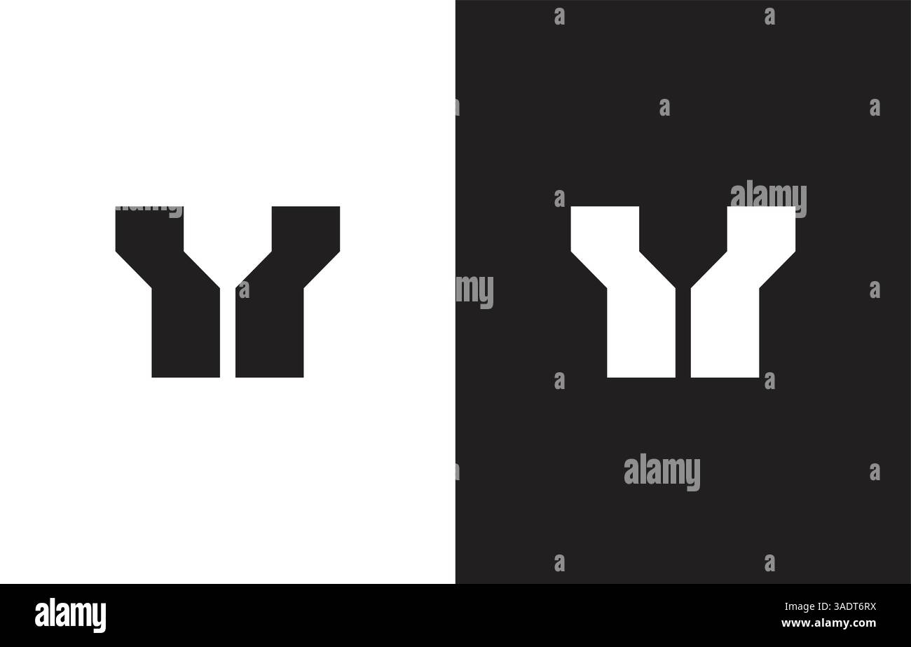 Logo letter Y bridge concrete Stock Vector