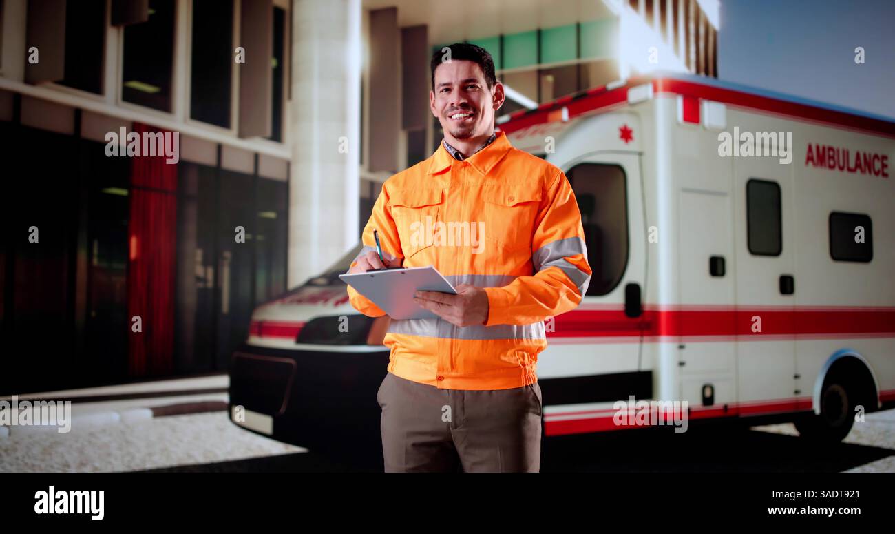Emergency Paramedic Man From Rescue Service. Medical Worker Stock Photo ...