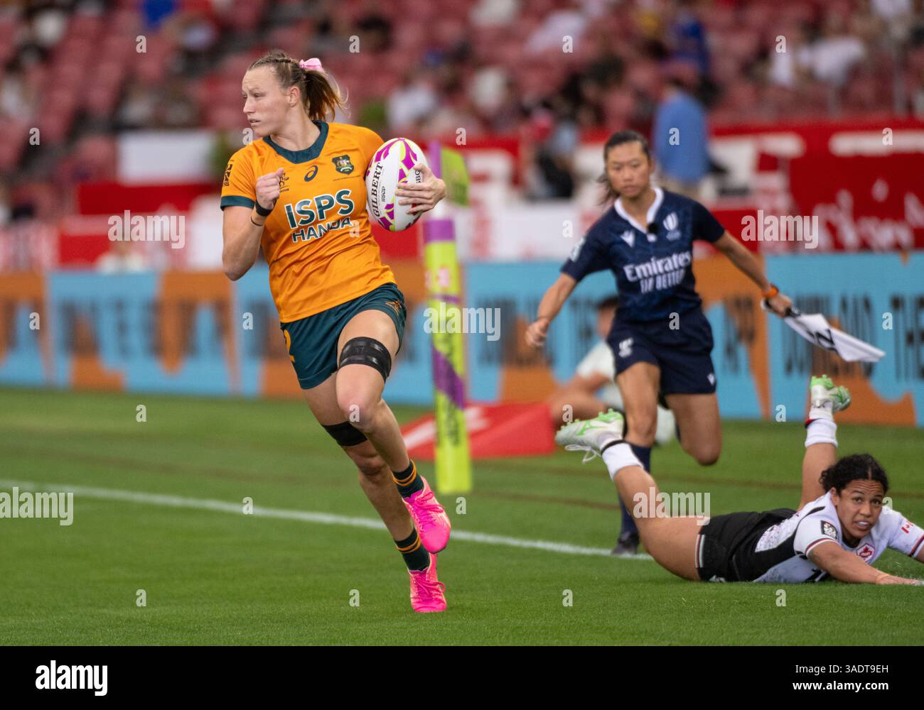 SINGAPORE, SINGAPORE. APRIL 5th 2025 HSBC Singapore 7s Rugby Australia ...