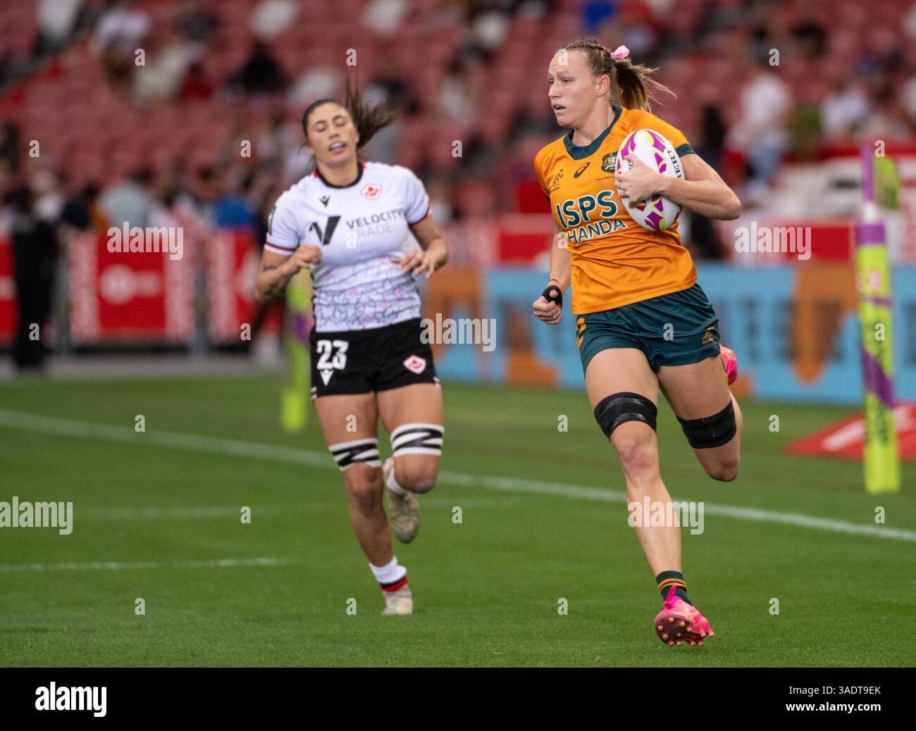 SINGAPORE, SINGAPORE. APRIL 5th 2025 HSBC Singapore 7s Rugby Australia ...
