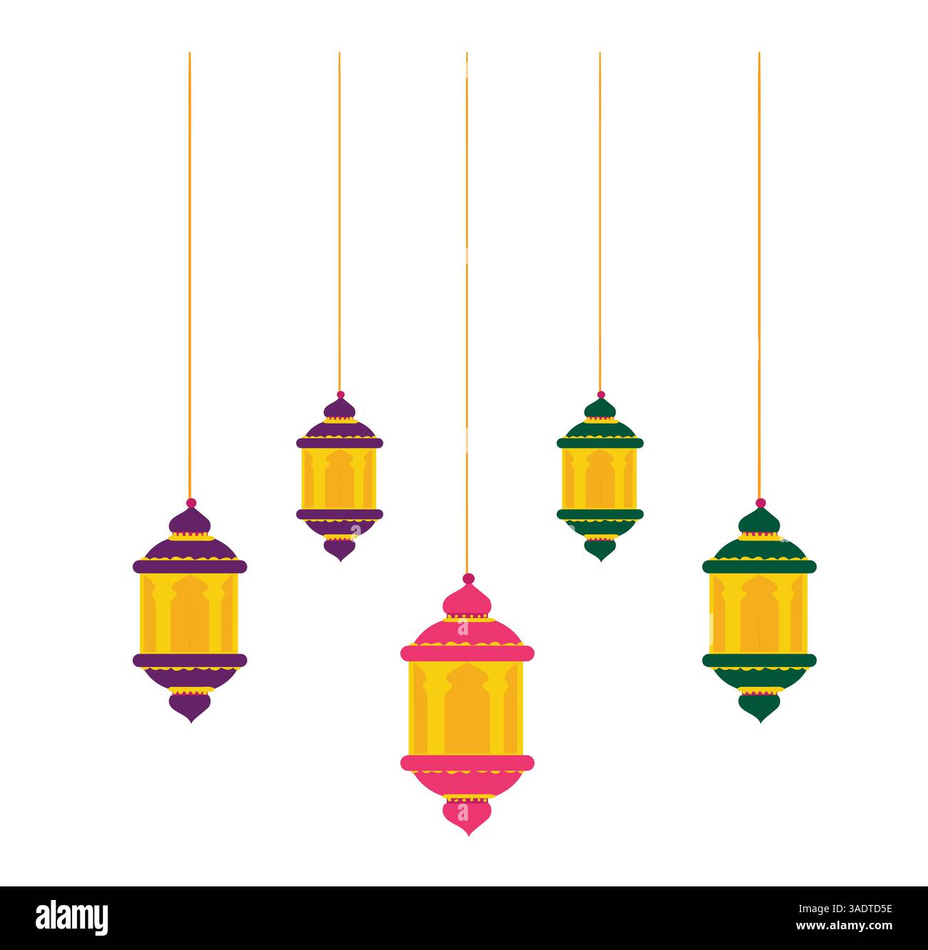Ramadan Colorful lamps set Stock Vector