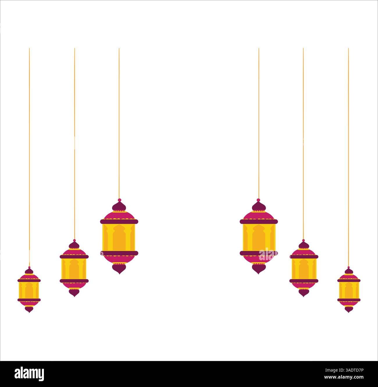 Ramadan Colorful lamps set Stock Vector