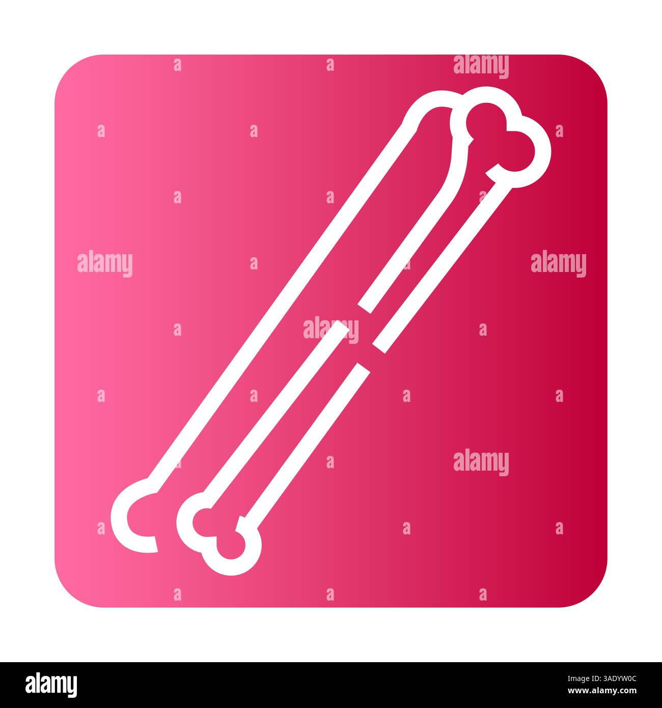 Tibia fracture black line icon for digital and print projects. Minimal clean icons for apps and websites. Stock Photo