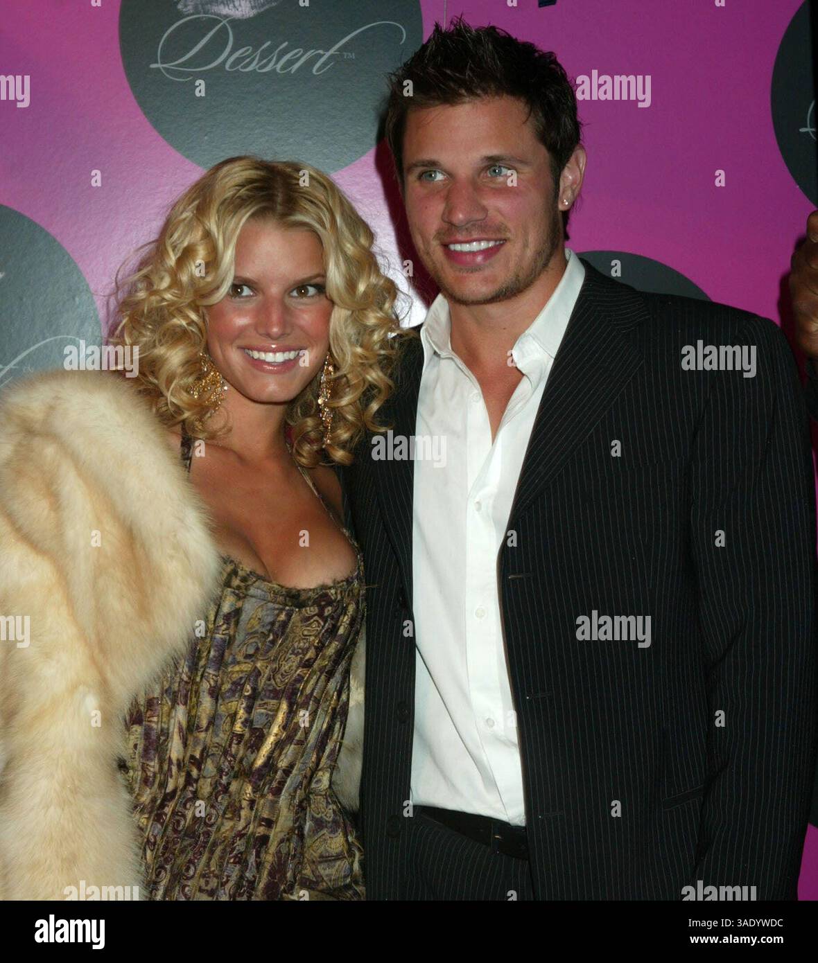 Apr 23, 2004; New York, NY, USA; Singer JESSICA SIMPSON & her husband NICK LACHEY at the 'Dessert Beauty' launch party they hosted held at Marquee..  (Credit Image: Nancy Kaszerman/ZUMAPRESS.com) Stock Photo