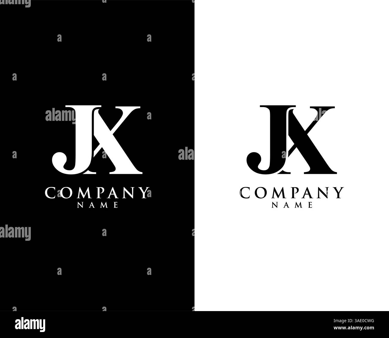 JX, XJ initial company name logo template vector Stock Vector