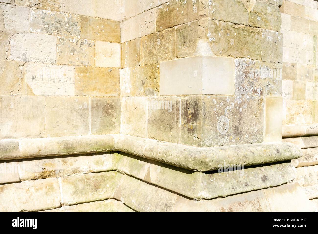 New replacement stone block replaced at Salisbury Cathedral Stock Photo